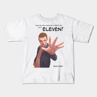 Eleven - black text Kids T-Shirt